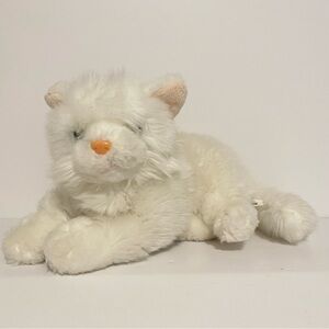 Animal Alley White Cat Plush Stuffed Animal Kitty Blue Eyes Heart Toys R Us Toy